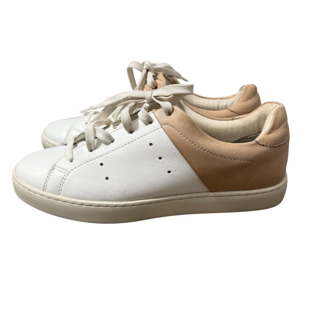 GREATS White Tan Leather Upper Modern Casual Sneaker Shoe Womens Size 8.5